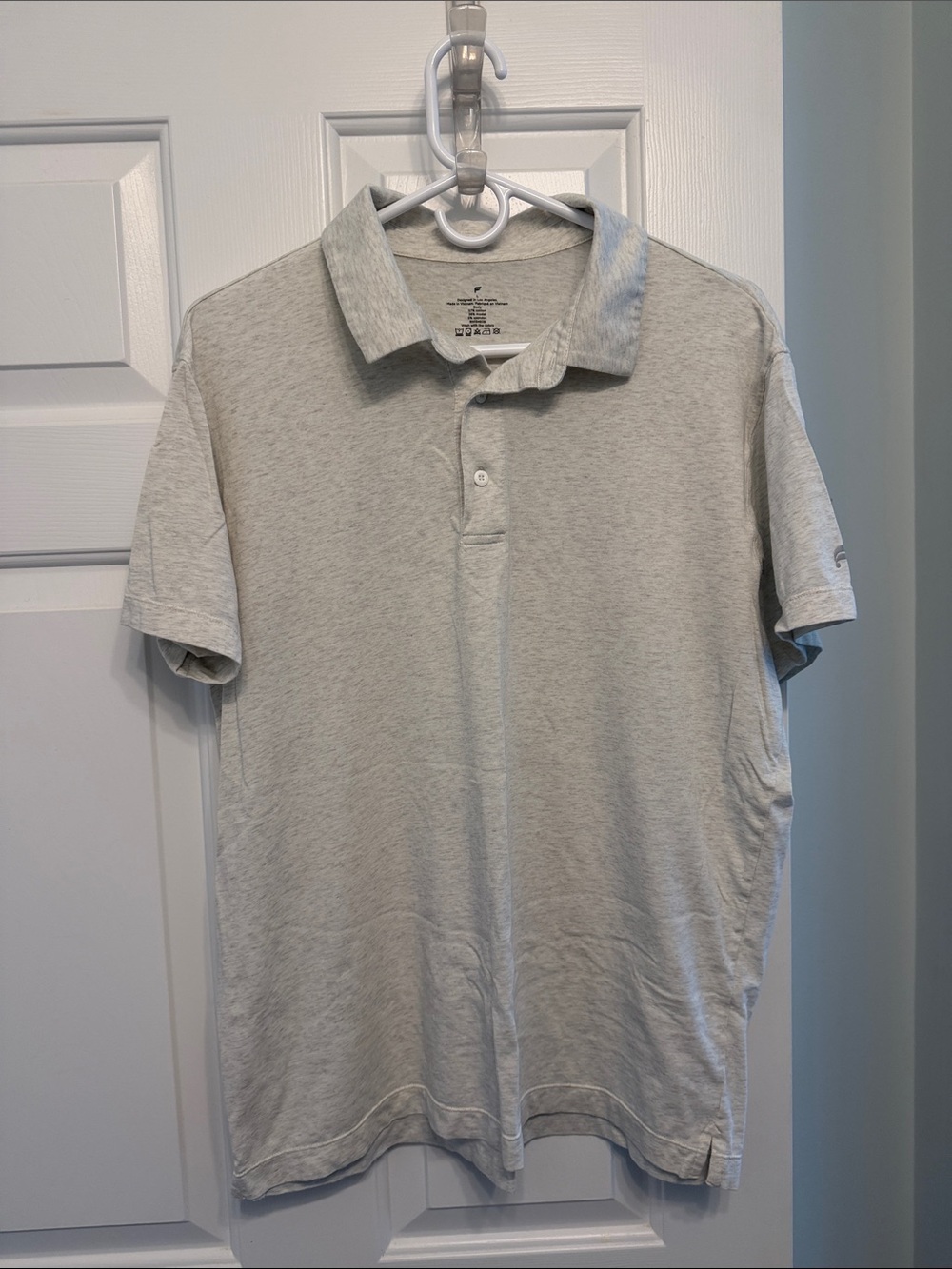 Fabletics Men's Heather Light Gray Polo
